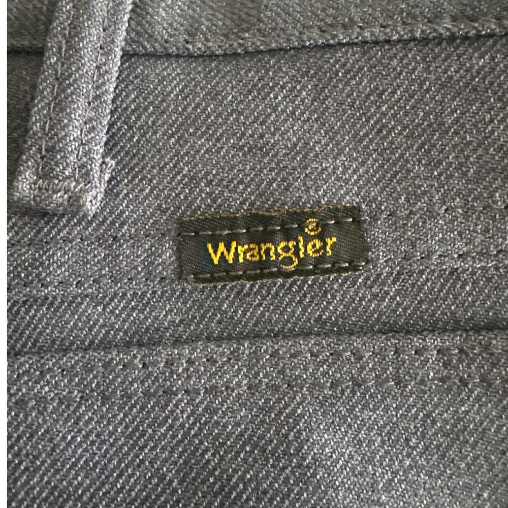 VTG Wrangler 82HY Gray Flat Front Cowboy Dress Pants Polyester Men's Size 42x30 - Picture 5 of 9